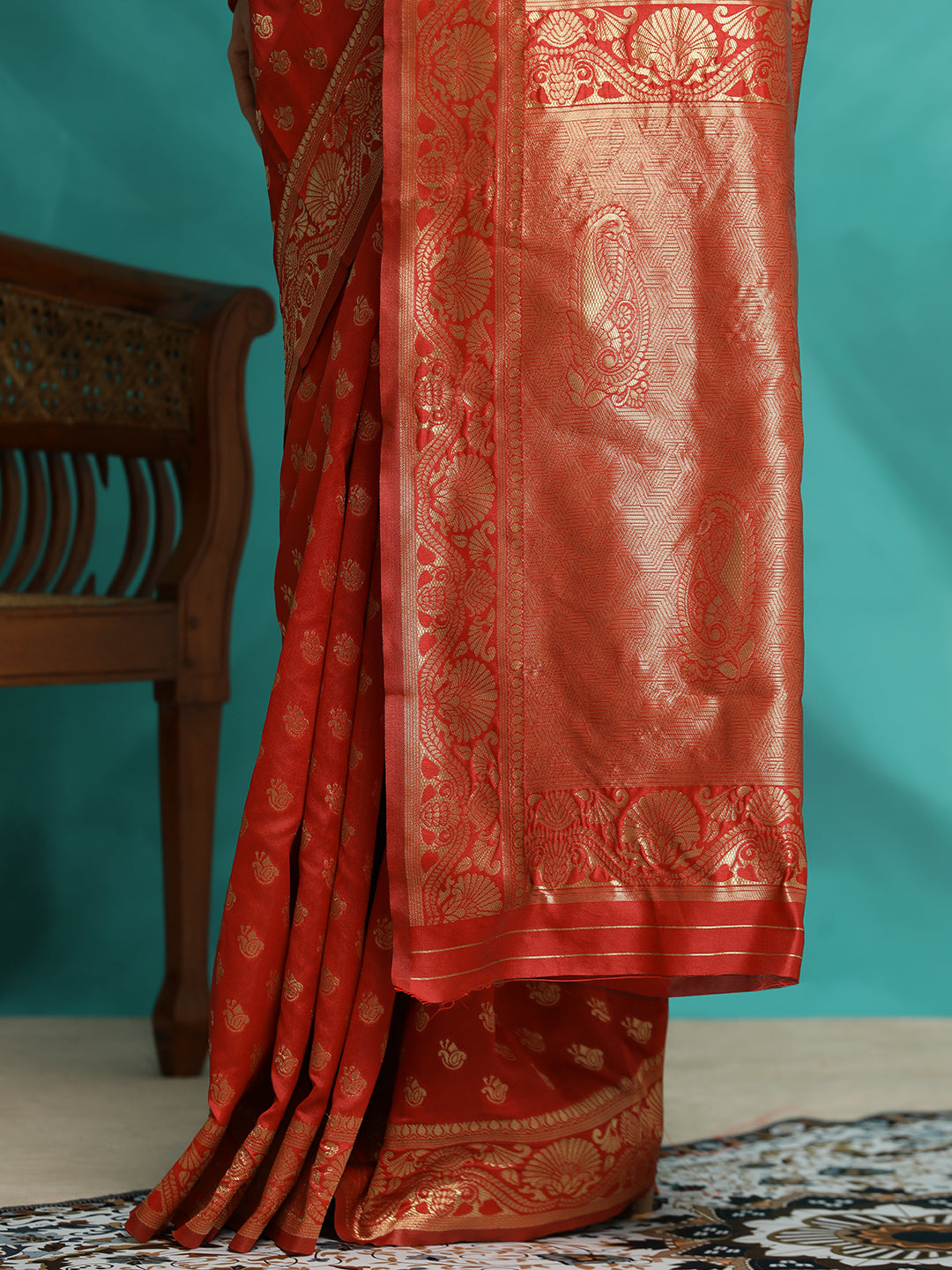 Heavy Zari Red Banarasi Saree