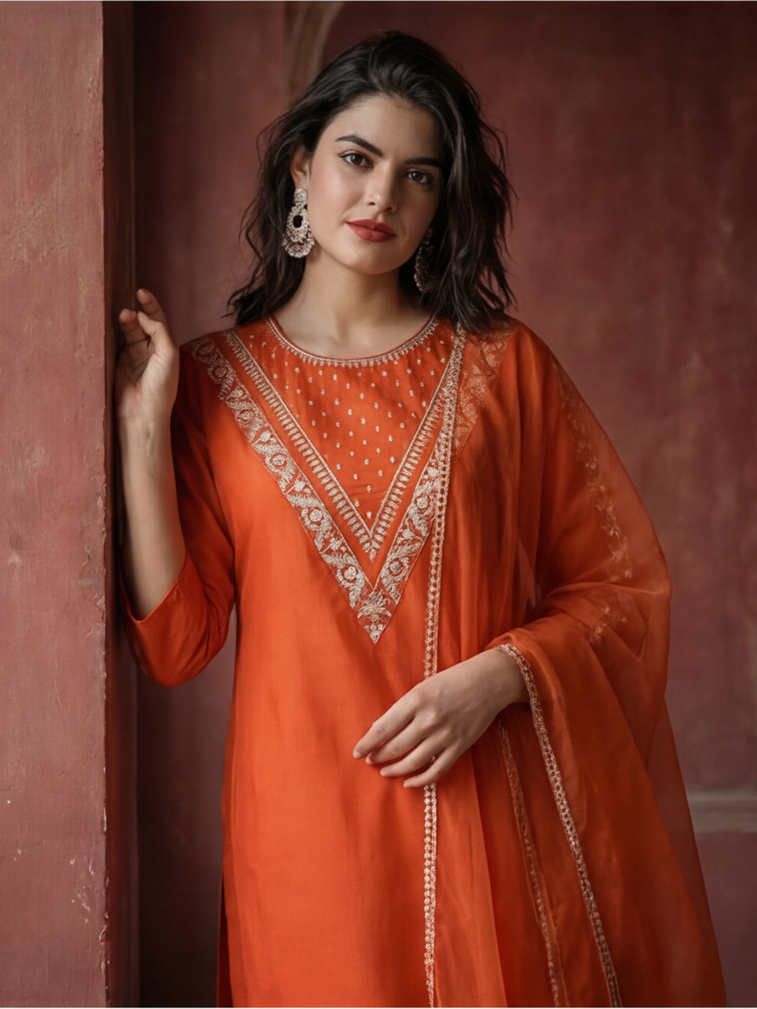 Kurta With Pant & Dupatta Ethnic Kurta Set For Women