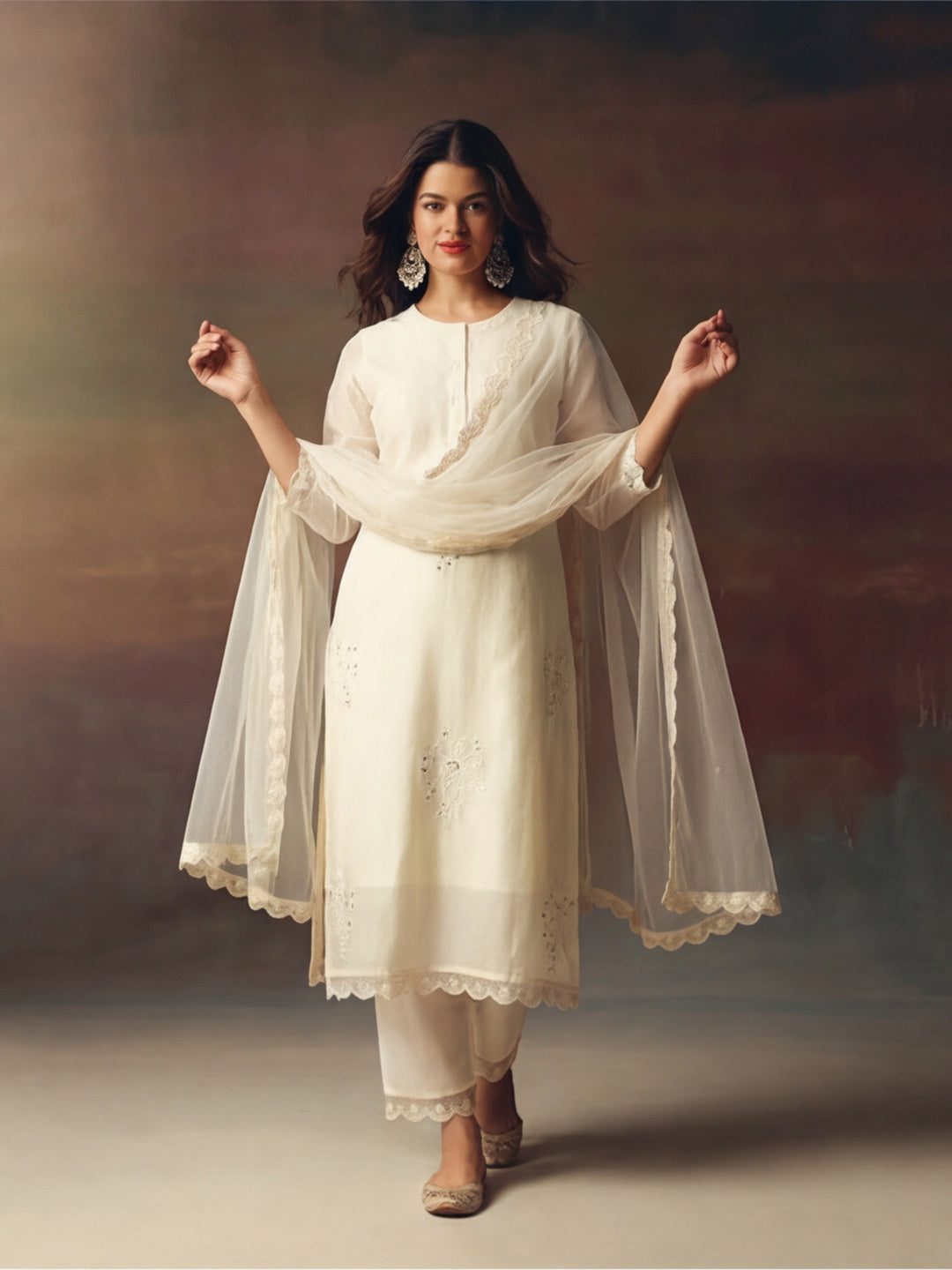 Kurta With Pant & Dupatta Ethnic Kurta Set For Women