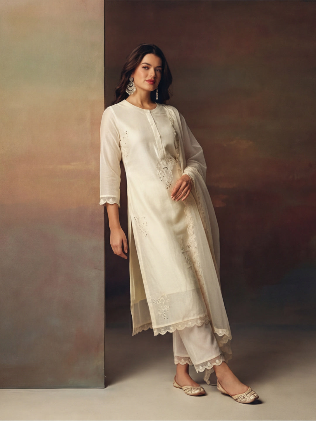Kurta With Pant & Dupatta Ethnic Kurta Set For Women