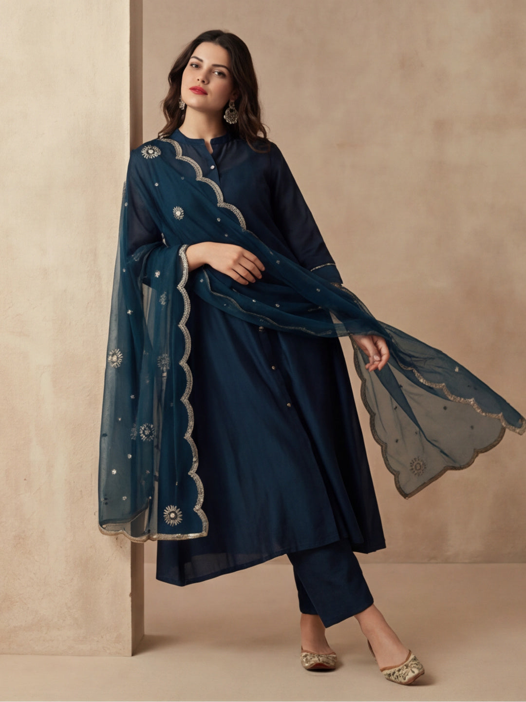 Kurta With Pant & Dupatta Ethnic Kurta Set For Women