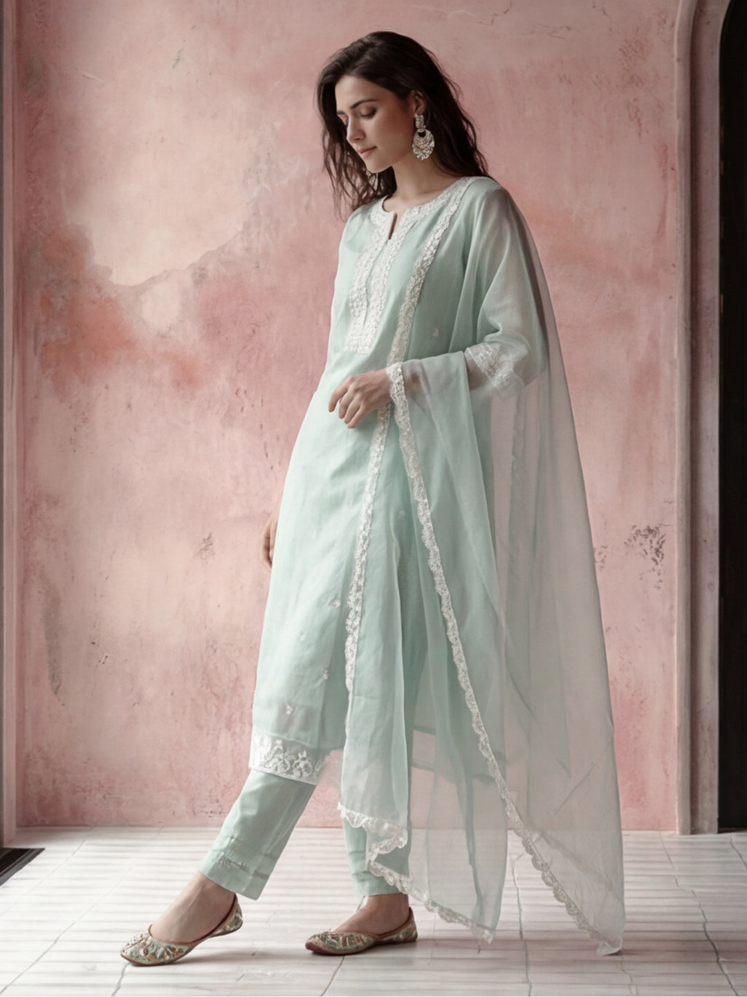 Kurta With Pant & Dupatta Ethnic Kurta Set For Women