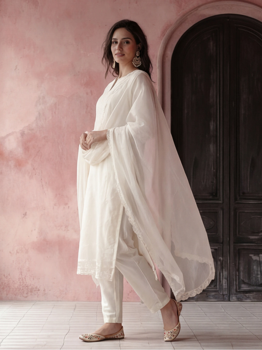 Kurta With Pant & Dupatta Ethnic Kurta Set For Women