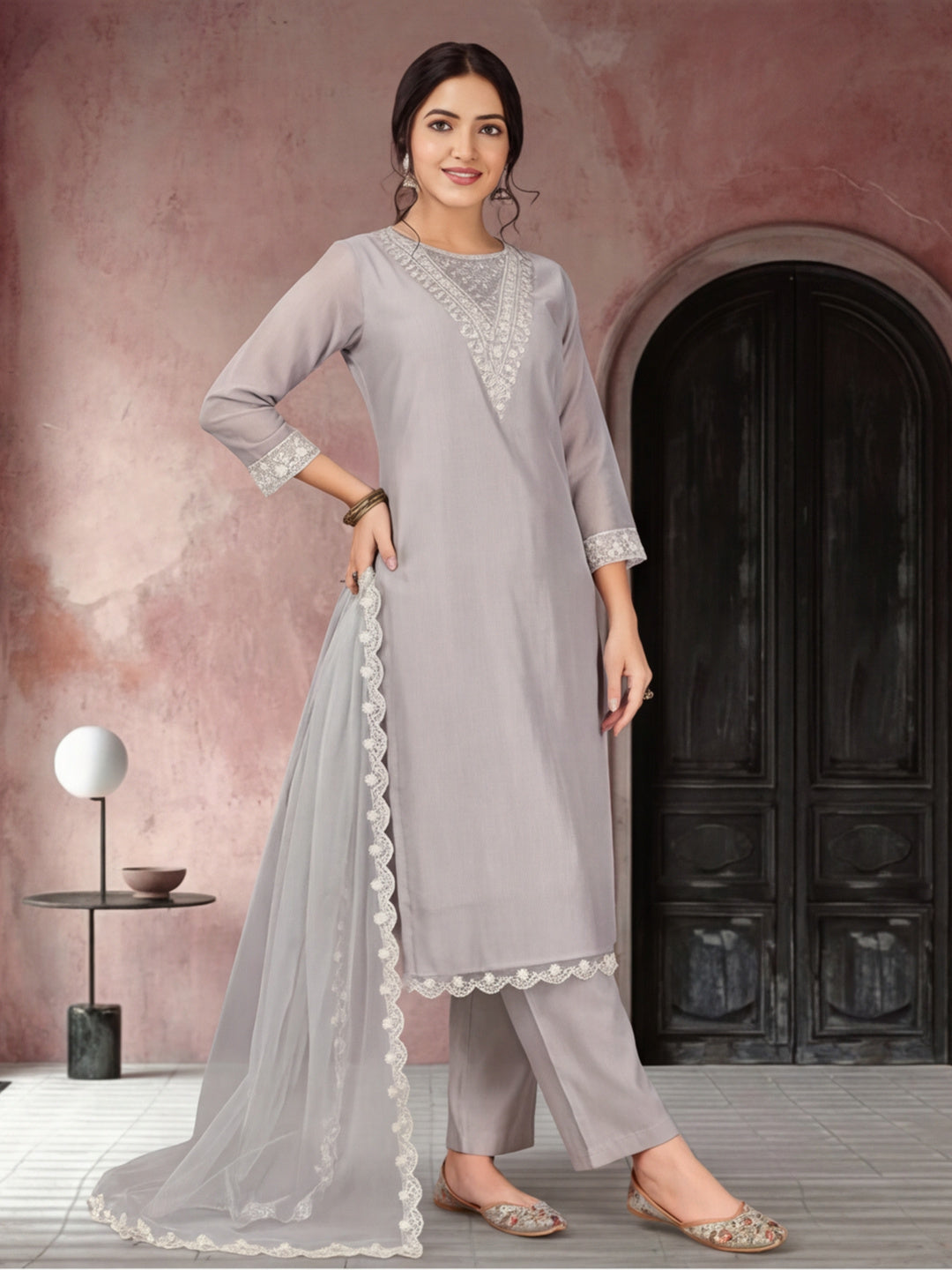 Kurta With Pant & Dupatta Ethnic Kurta Set For Women