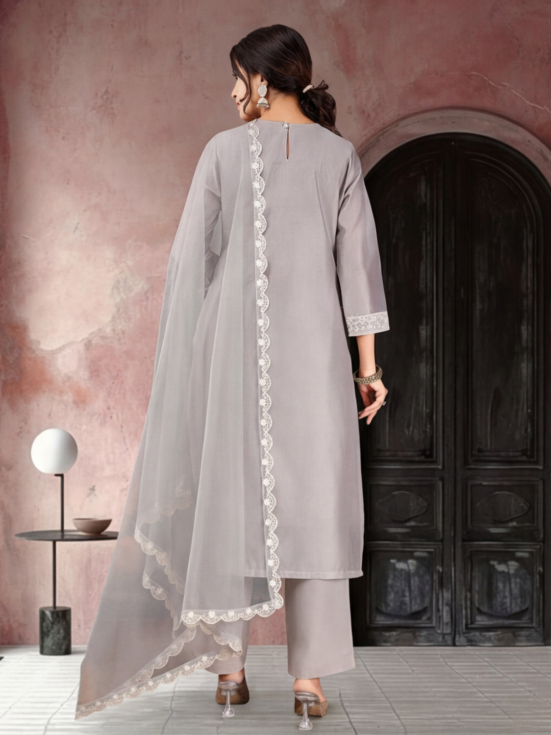 Kurta With Pant & Dupatta Ethnic Kurta Set For Women