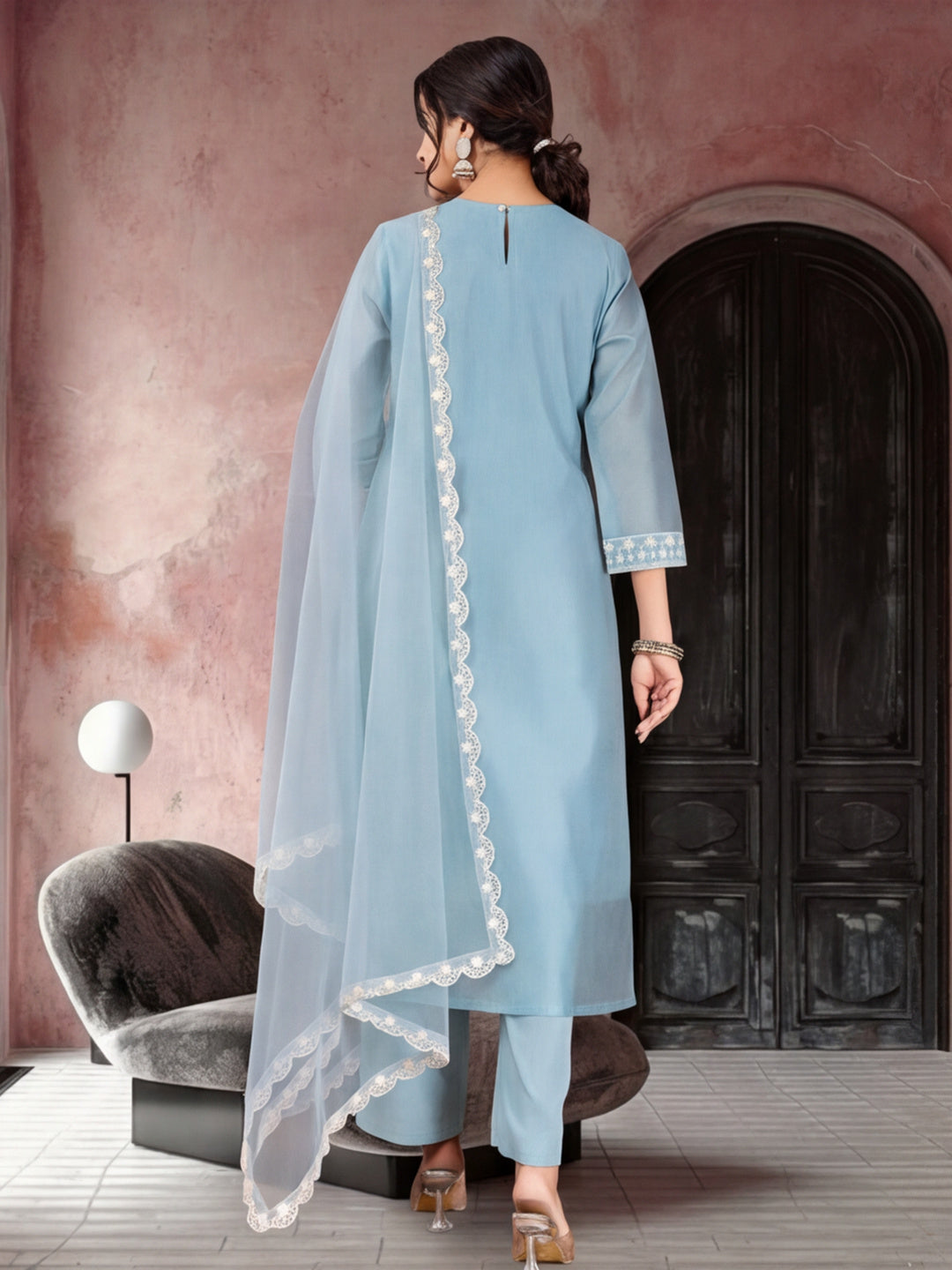 Kurta With Pant & Dupatta Ethnic Kurta Set For Women