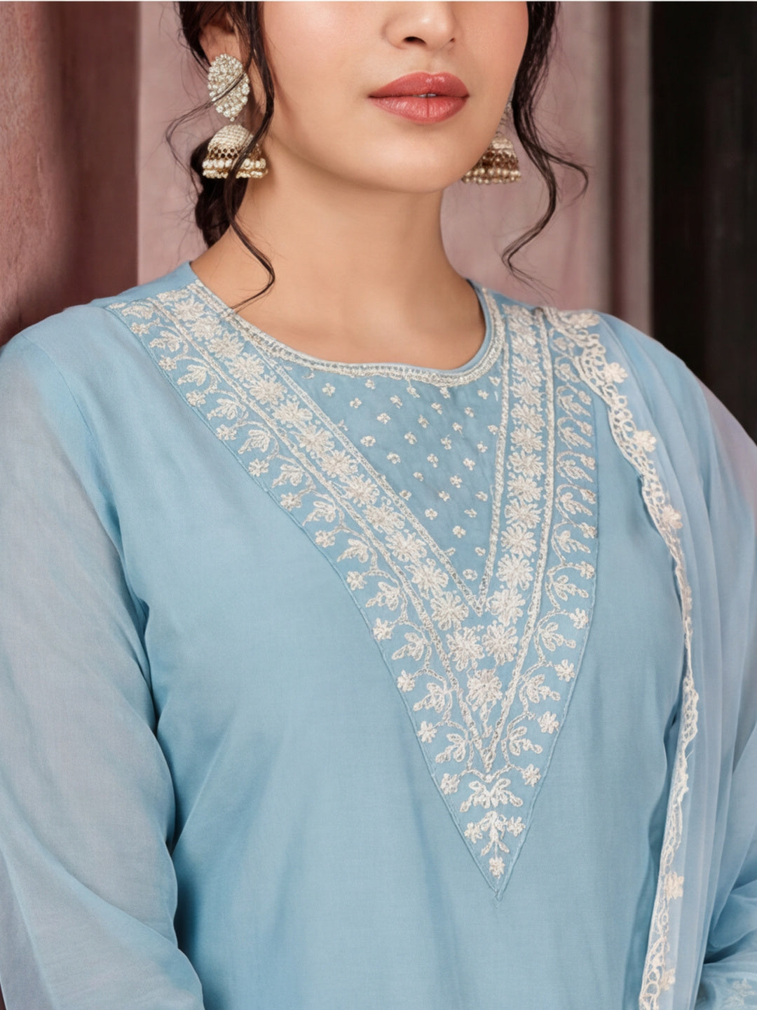 Kurta With Pant & Dupatta Ethnic Kurta Set For Women