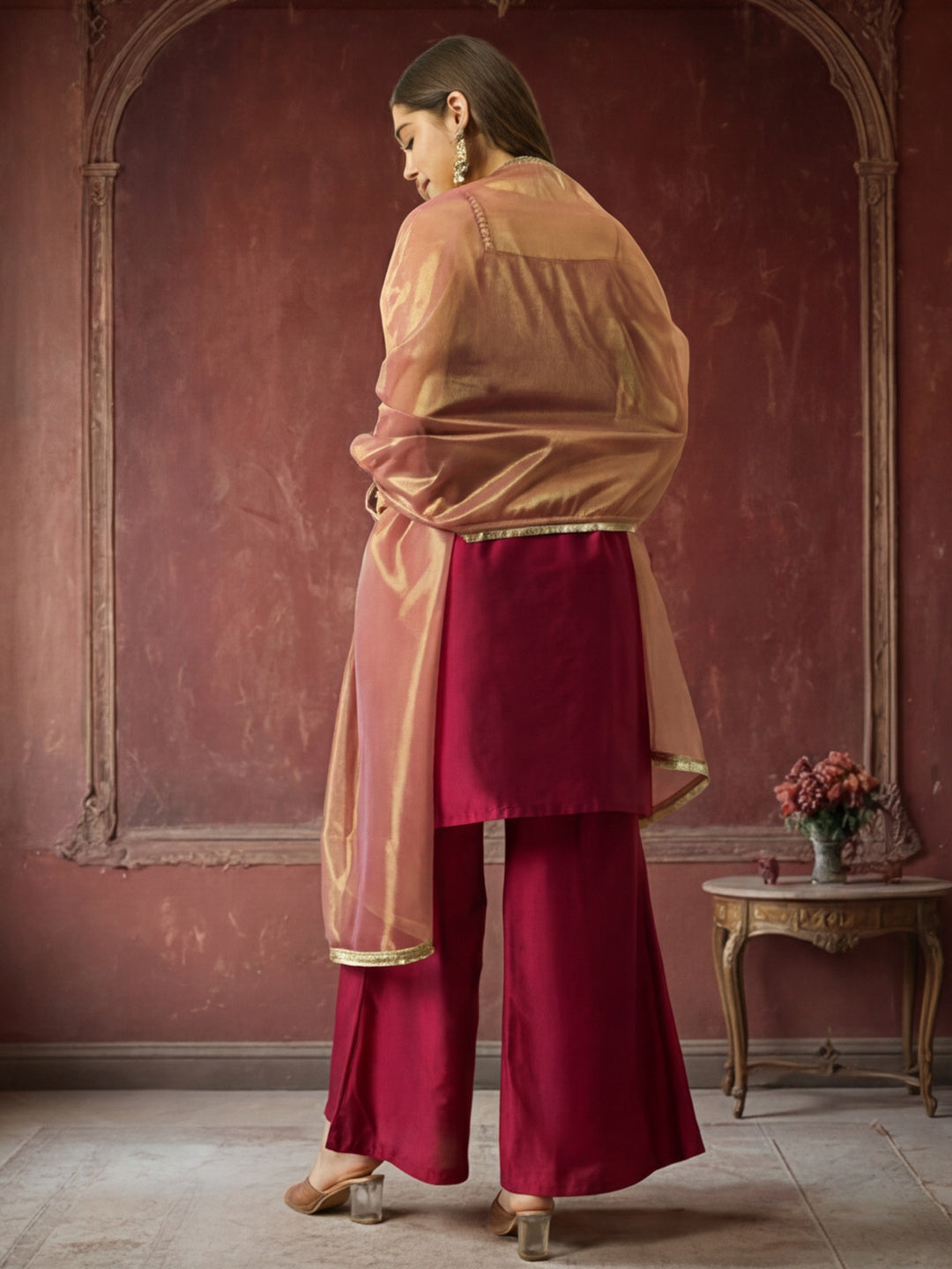 Kurta With Pant & Dupatta Ethnic Kurta Set For Women