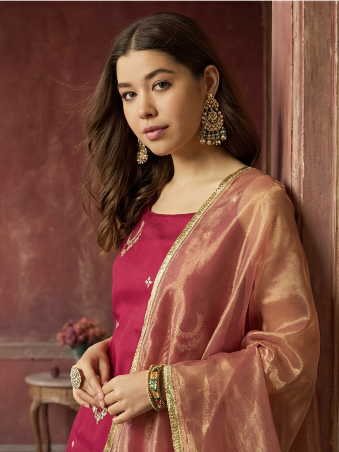Kurta With Pant & Dupatta Ethnic Kurta Set For Women