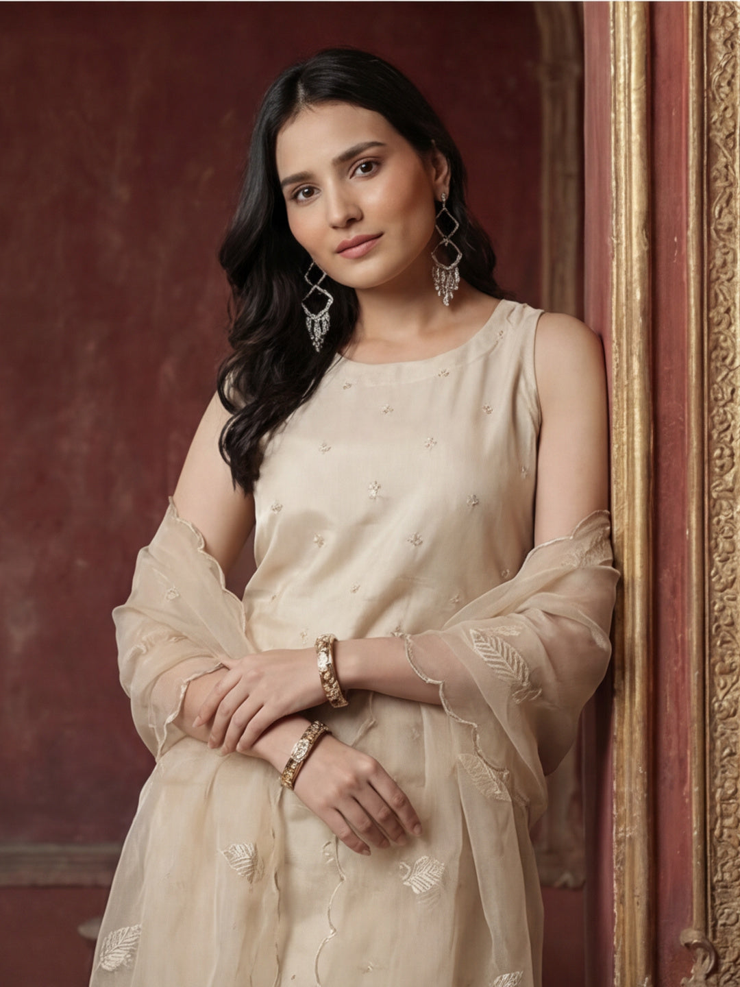 Kurta With Pant & Dupatta Ethnic Kurta Set For Women