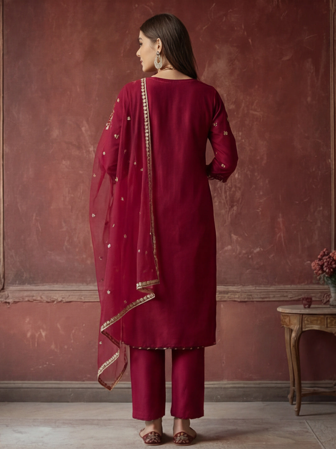 Kurta With Pant & Dupatta Ethnic Kurta Set For Women