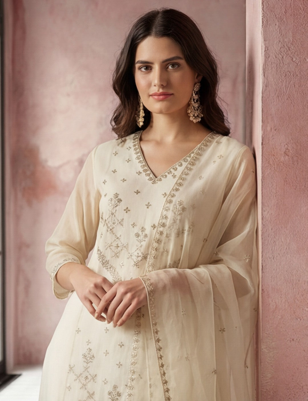 Kurta With Pant & Dupatta Ethnic Kurta Set For Women
