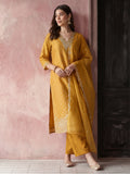 Kurta With Pant & Dupatta Ethnic Kurta Set For Women