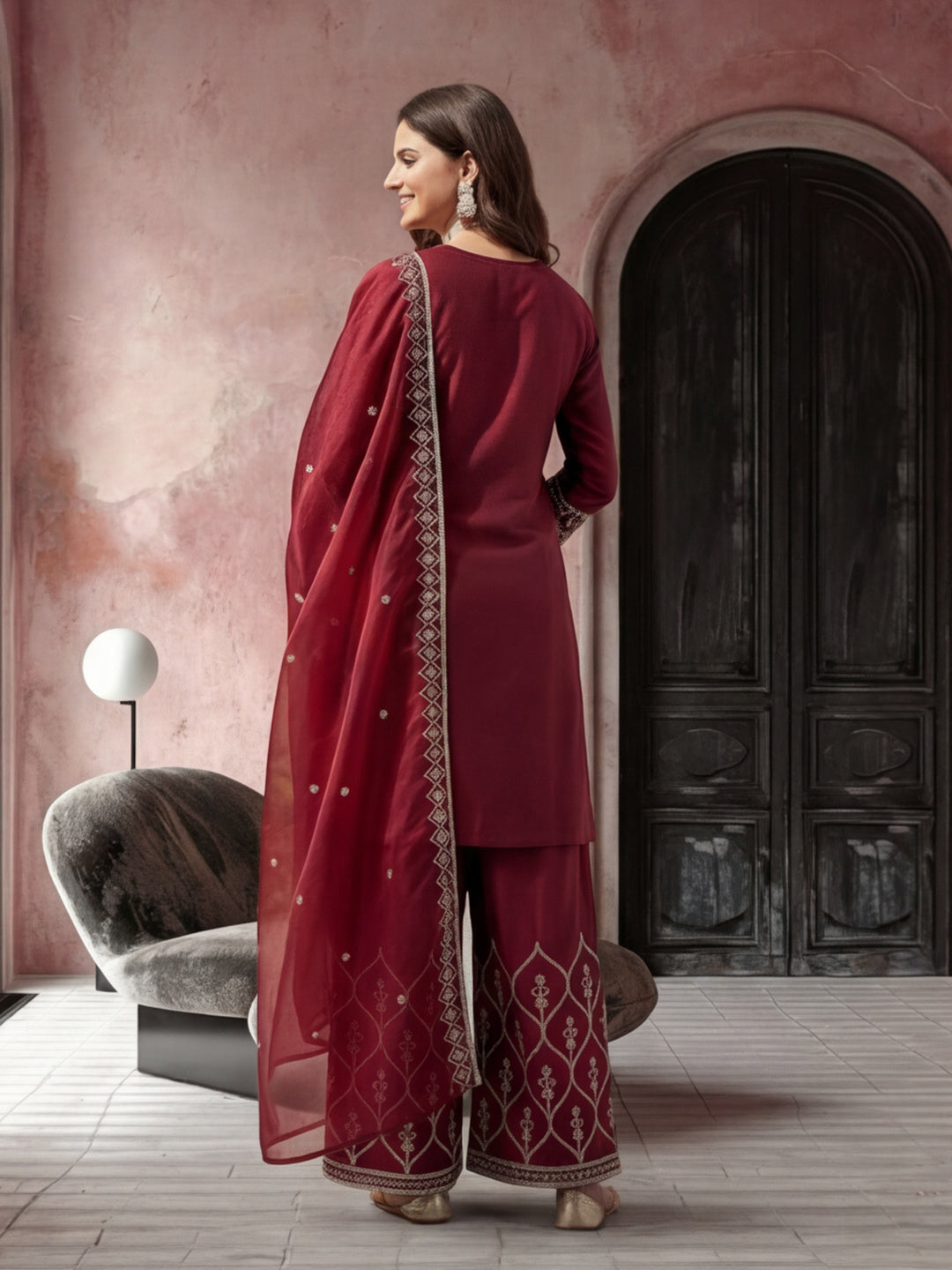 Kurta With Pant & Dupatta Ethnic Kurta Set For Women