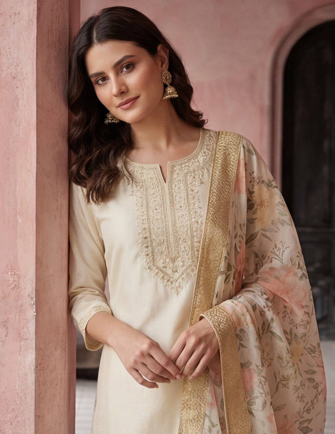 Kurta With Pant & Dupatta Ethnic Kurta Set For Women
