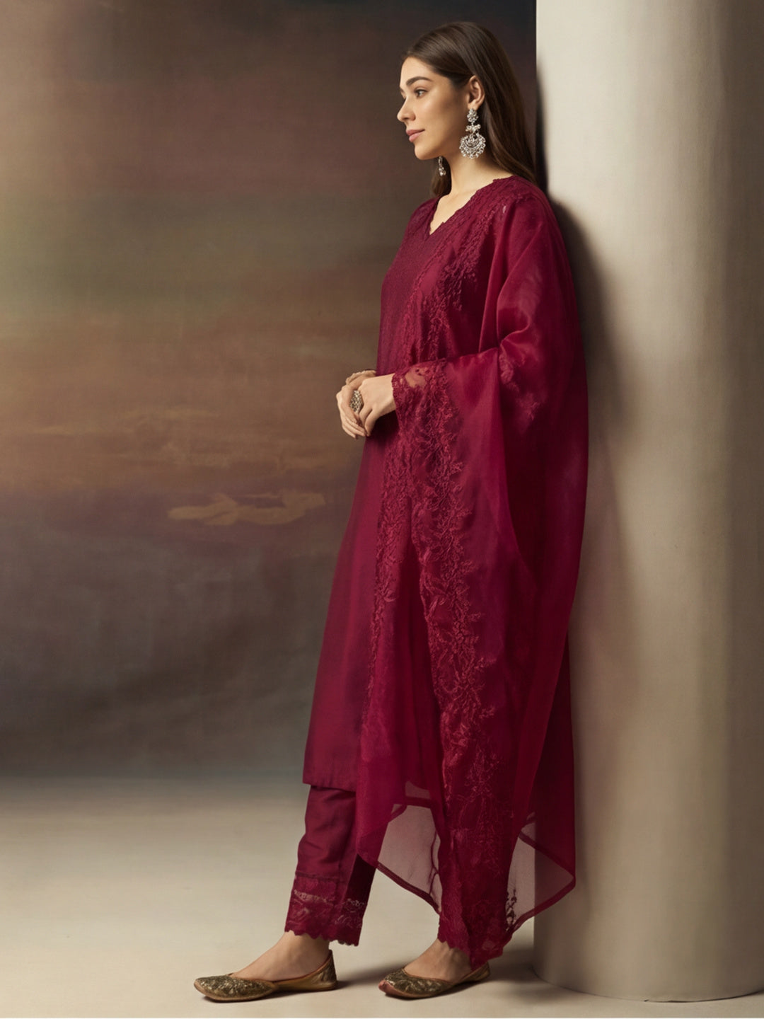 Kurta With Pant & Dupatta Ethnic Kurta Set For Women