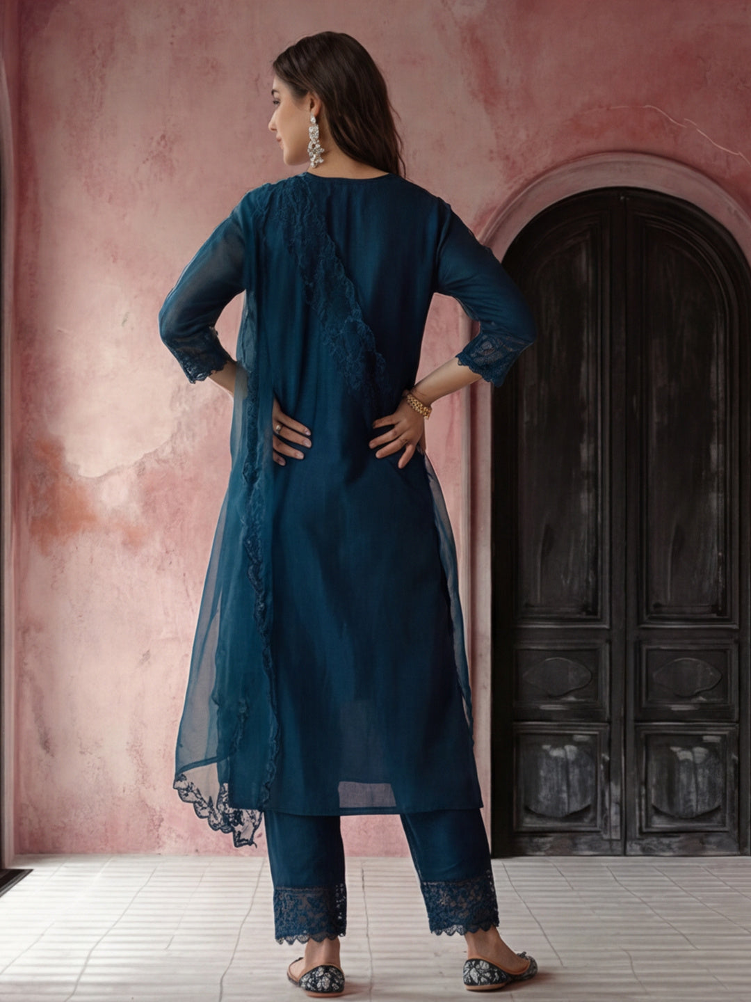 Kurta With Pant & Dupatta Ethnic Kurta Set For Women