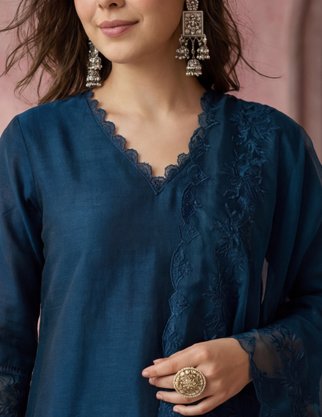 Kurta With Pant & Dupatta Ethnic Kurta Set For Women