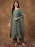 Kurta With Pant & Dupatta Ethnic Kurta Set For Women