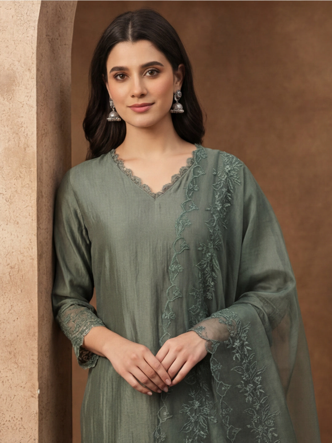 Kurta With Pant & Dupatta Ethnic Kurta Set For Women