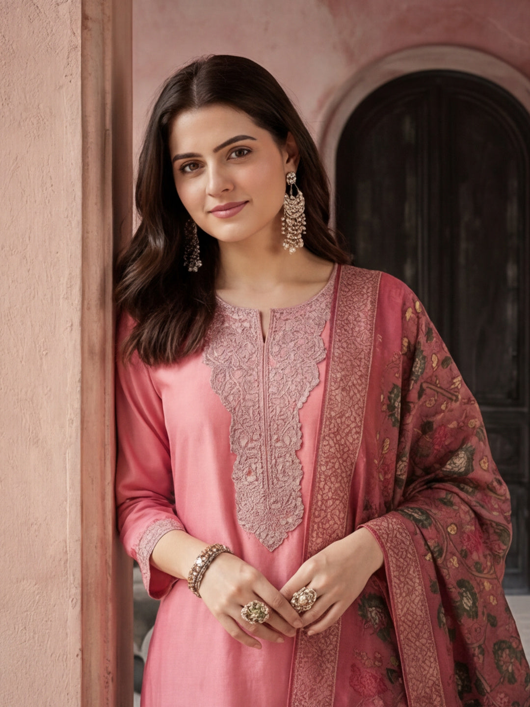 Kurta With Pant & Dupatta Ethnic Kurta Set For Women