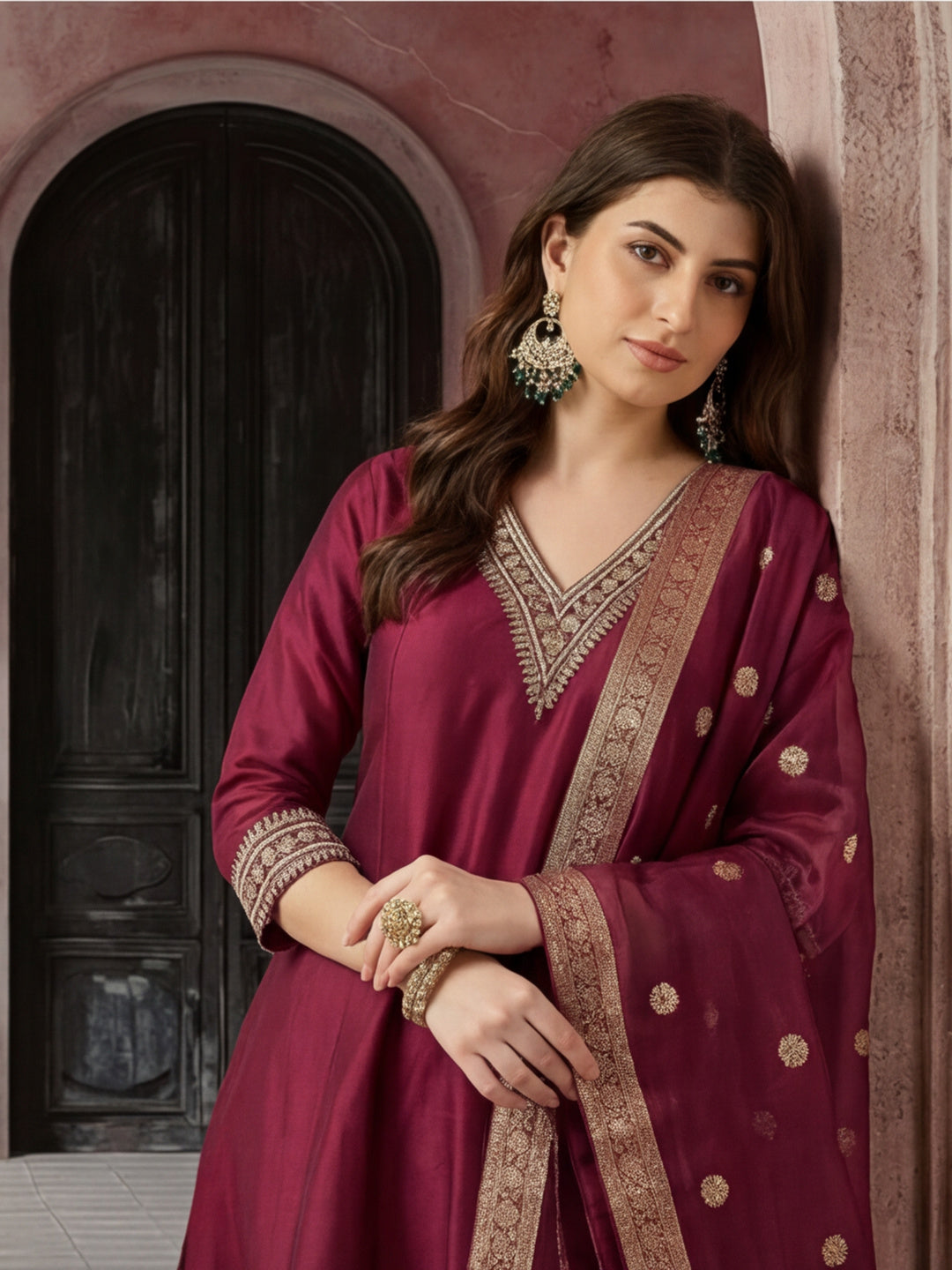 Kurta With Pant & Dupatta Ethnic Kurta Set For Women