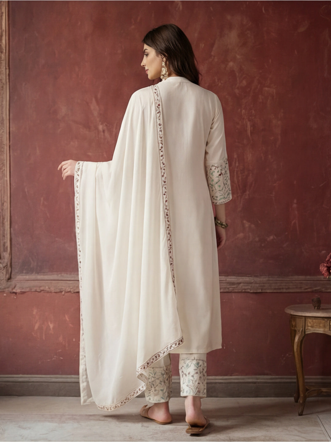 Kurta With Pant & Dupatta Ethnic Kurta Set For Women