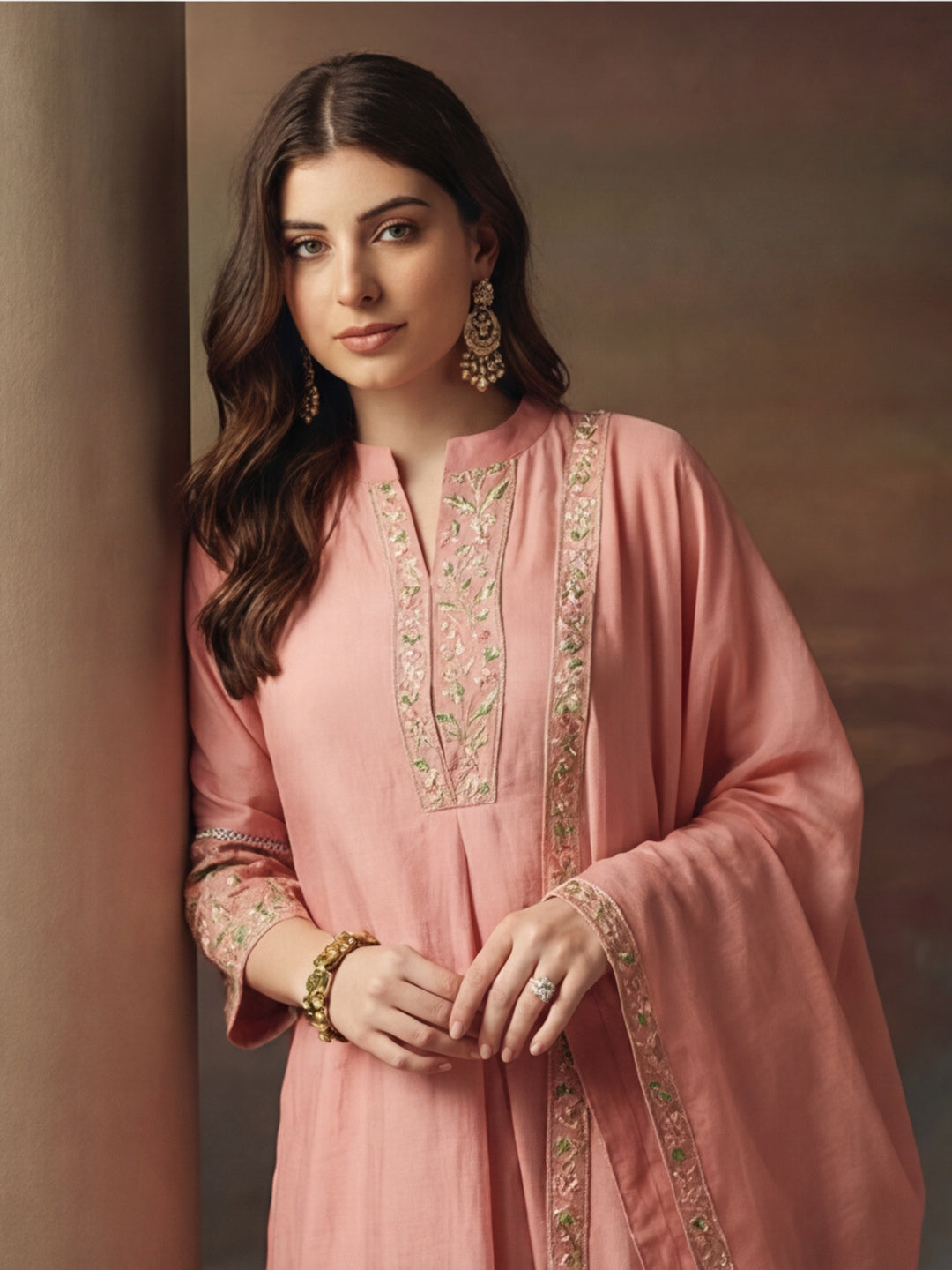 Kurta With Pant & Dupatta Ethnic Kurta Set For Women