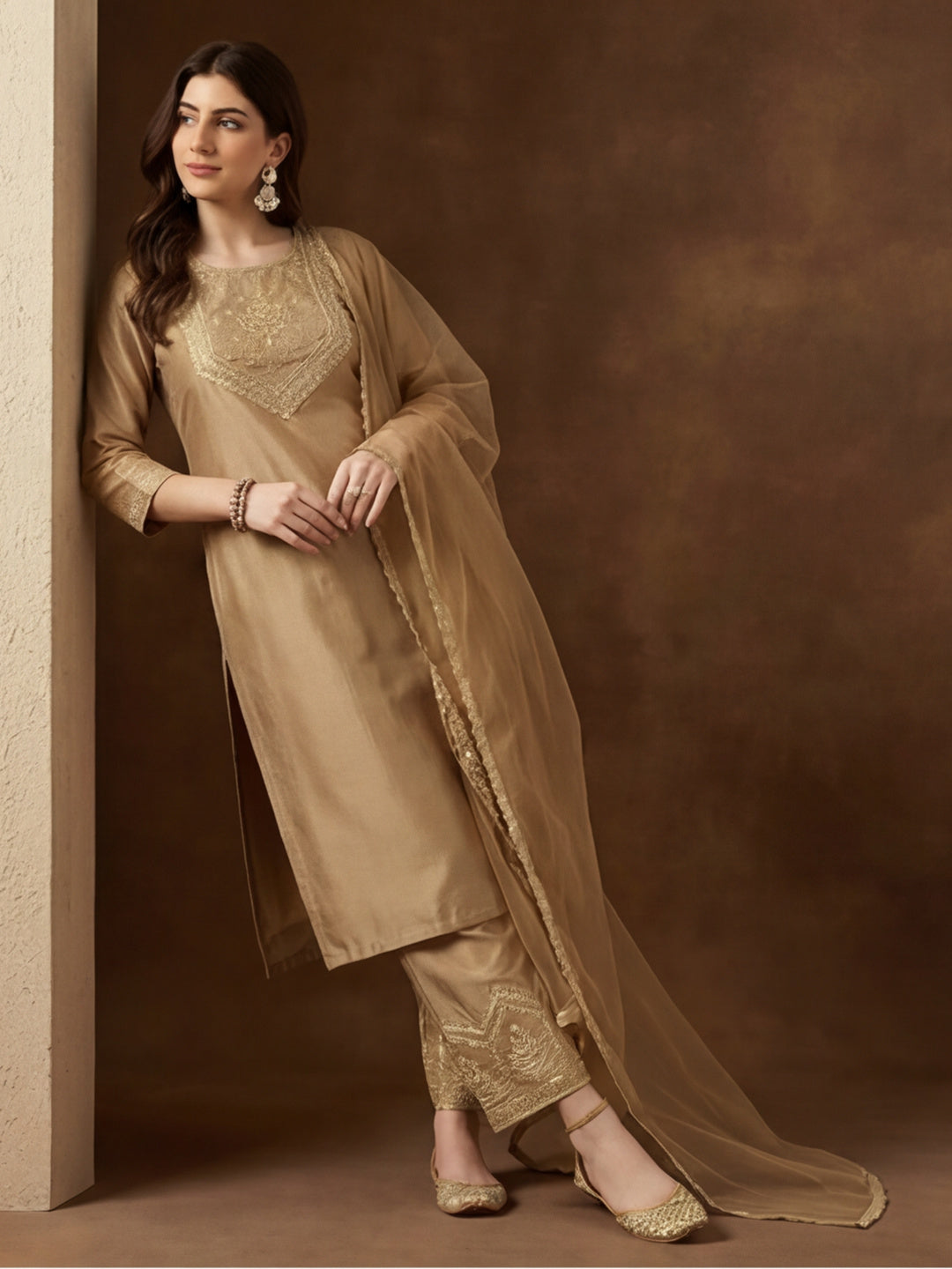 Kurta With Pant & Dupatta Ethnic Kurta Set For Women