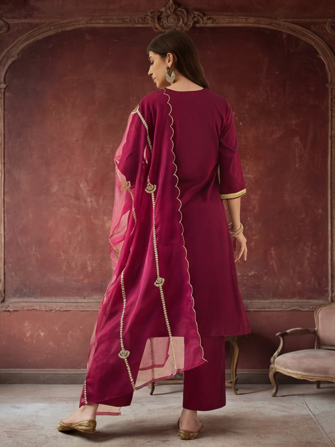 Kurta With Pant & Dupatta Ethnic Kurta Set For Women