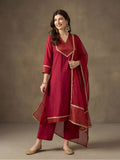 Kurta With Pant & Dupatta Ethnic Kurta Set For Women