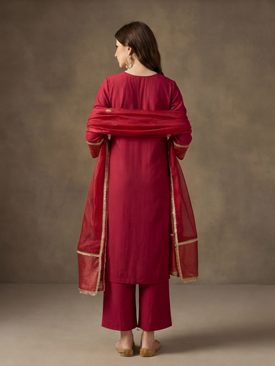 Kurta With Pant & Dupatta Ethnic Kurta Set For Women