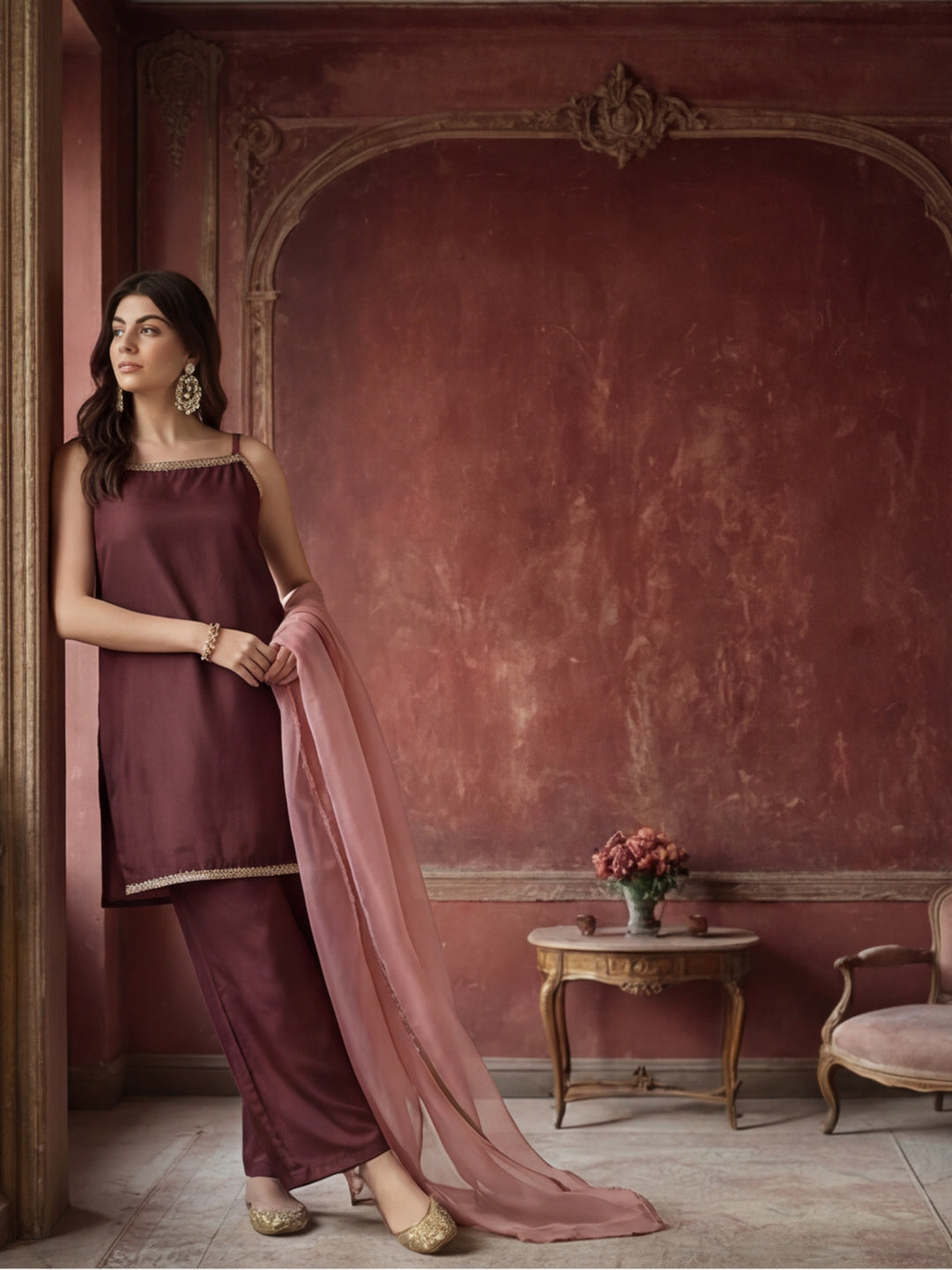 Kurta With Pant & Dupatta Ethnic Kurta Set For Women