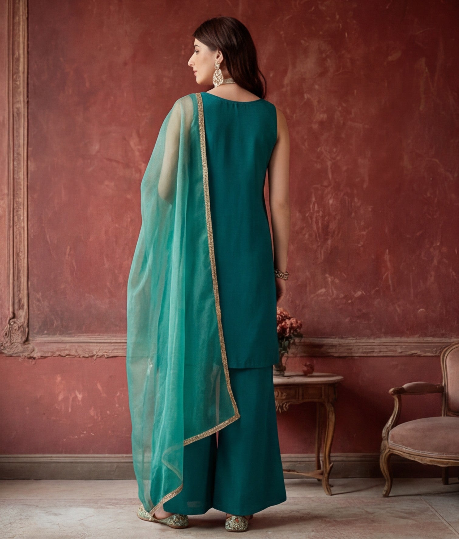 Kurta With Pant & Dupatta Ethnic Kurta Set For Women