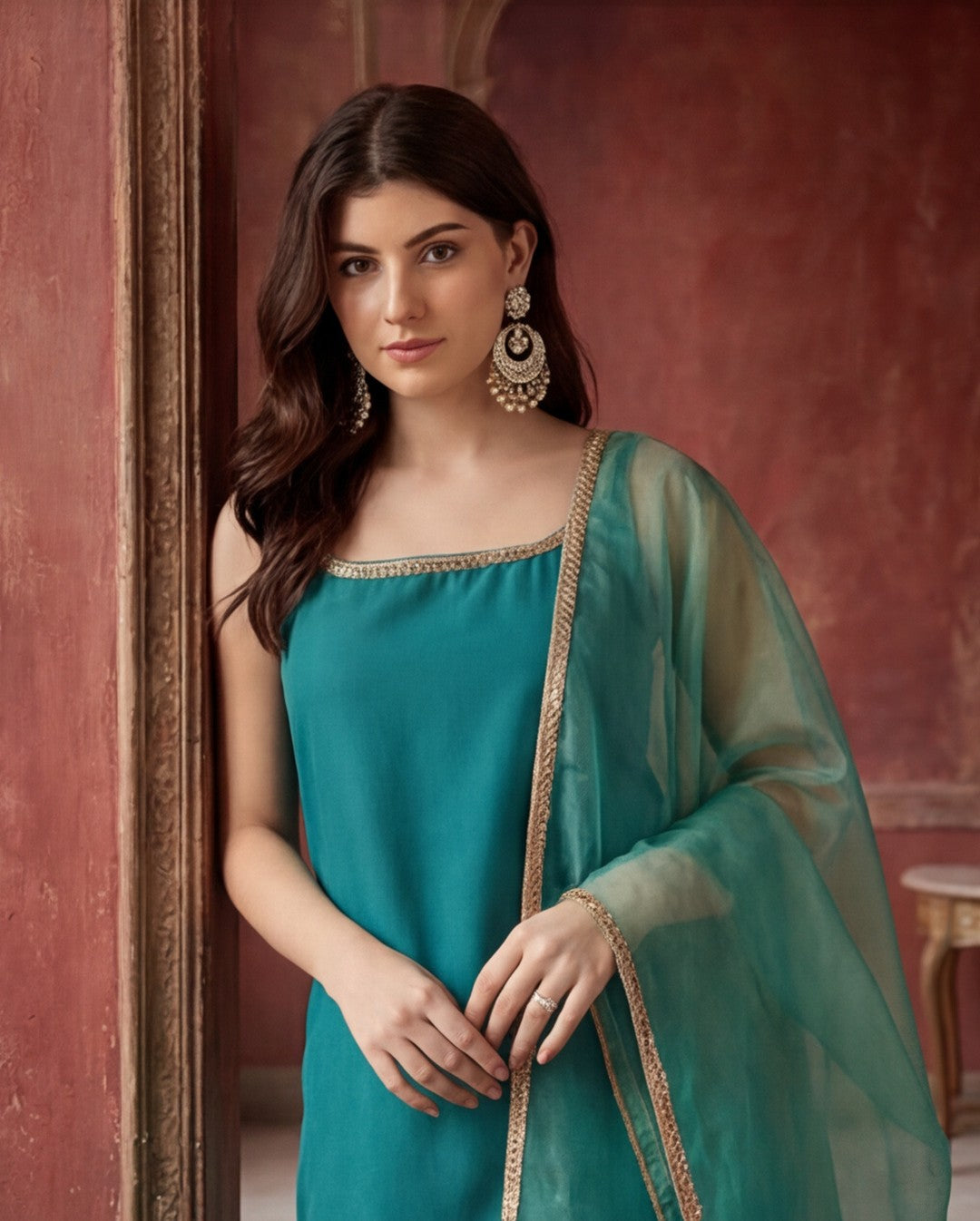 Kurta With Pant & Dupatta Ethnic Kurta Set For Women