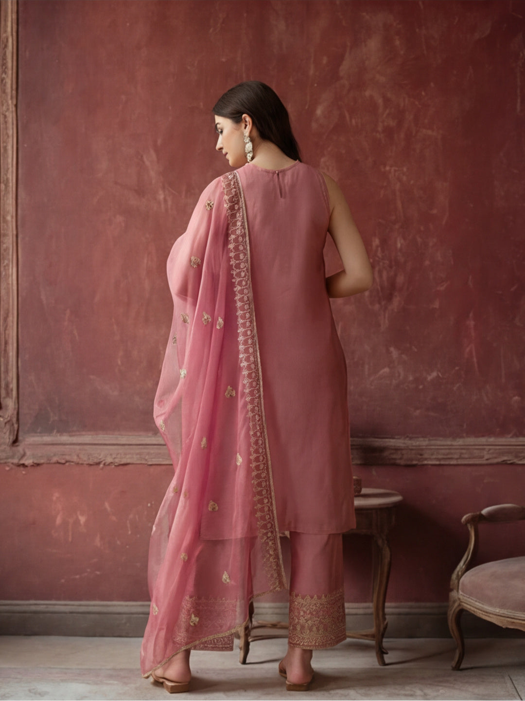 Kurta With Pant & Dupatta Ethnic Kurta Set For Women