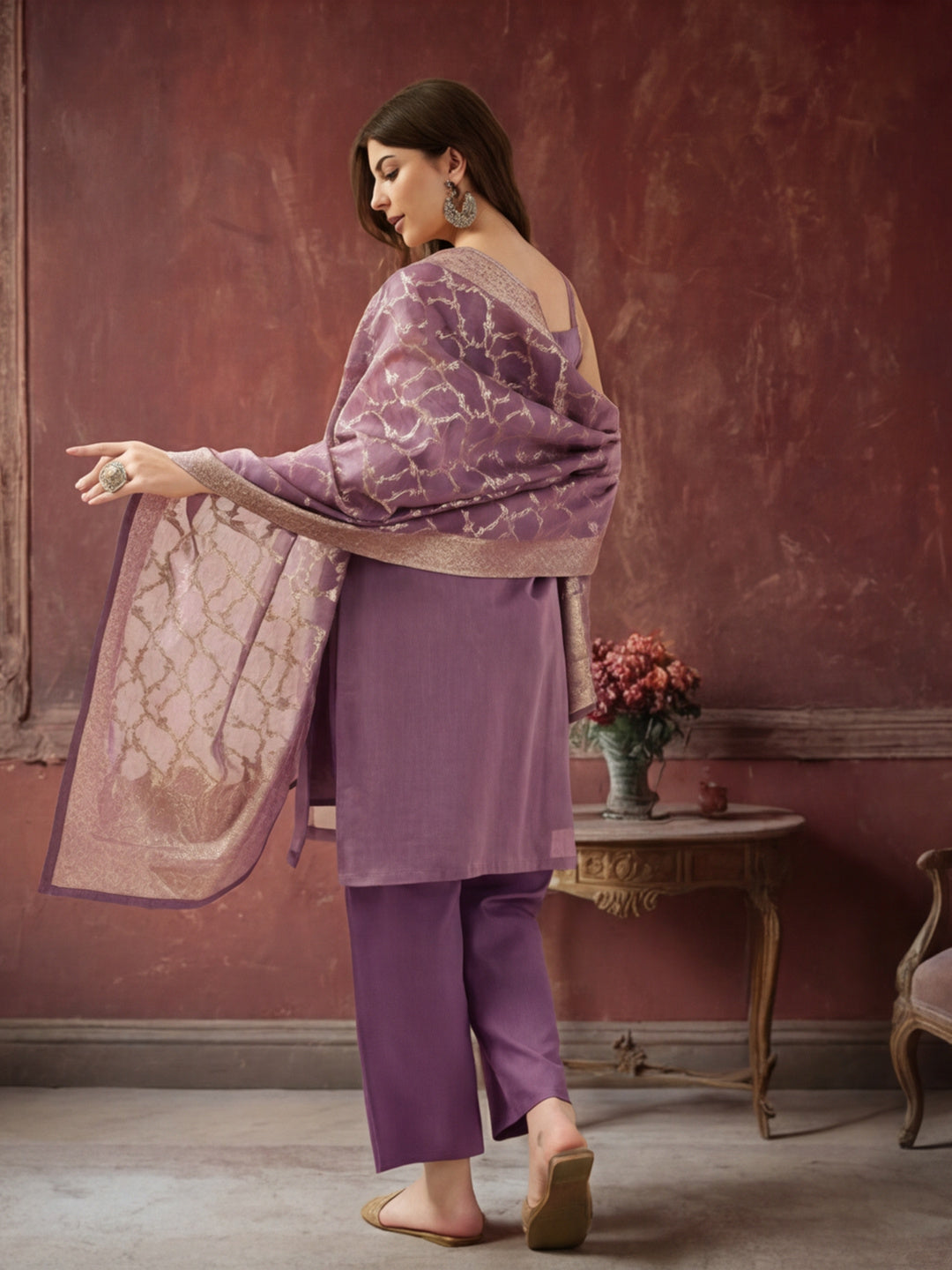Kurta With Pant & Dupatta Ethnic Kurta Set For Women