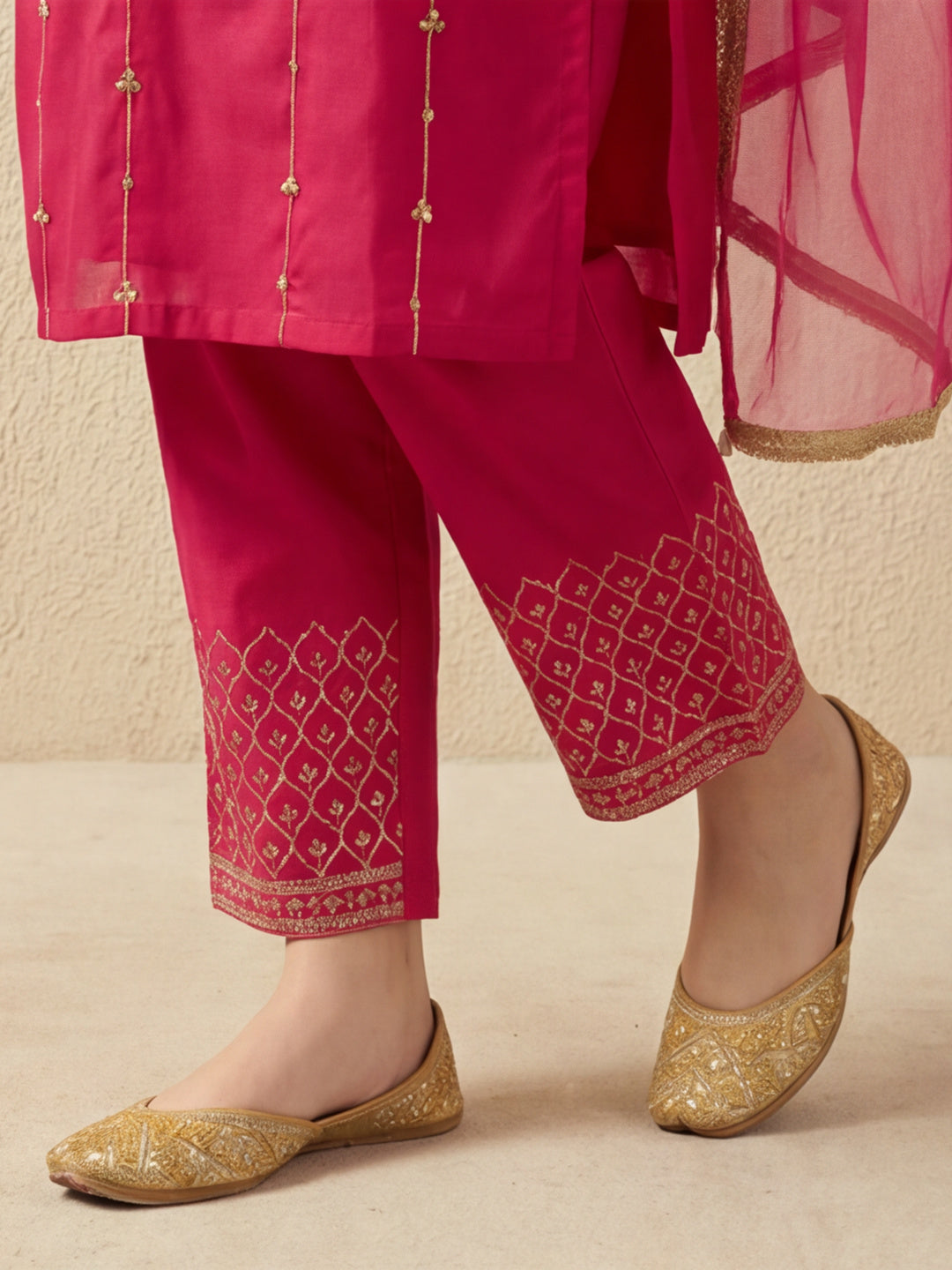 Kurta With Pant & Dupatta Ethnic Kurta Set For Women