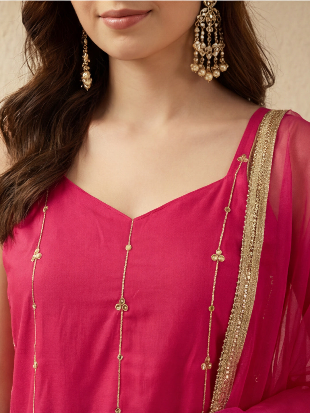 Kurta With Pant & Dupatta Ethnic Kurta Set For Women