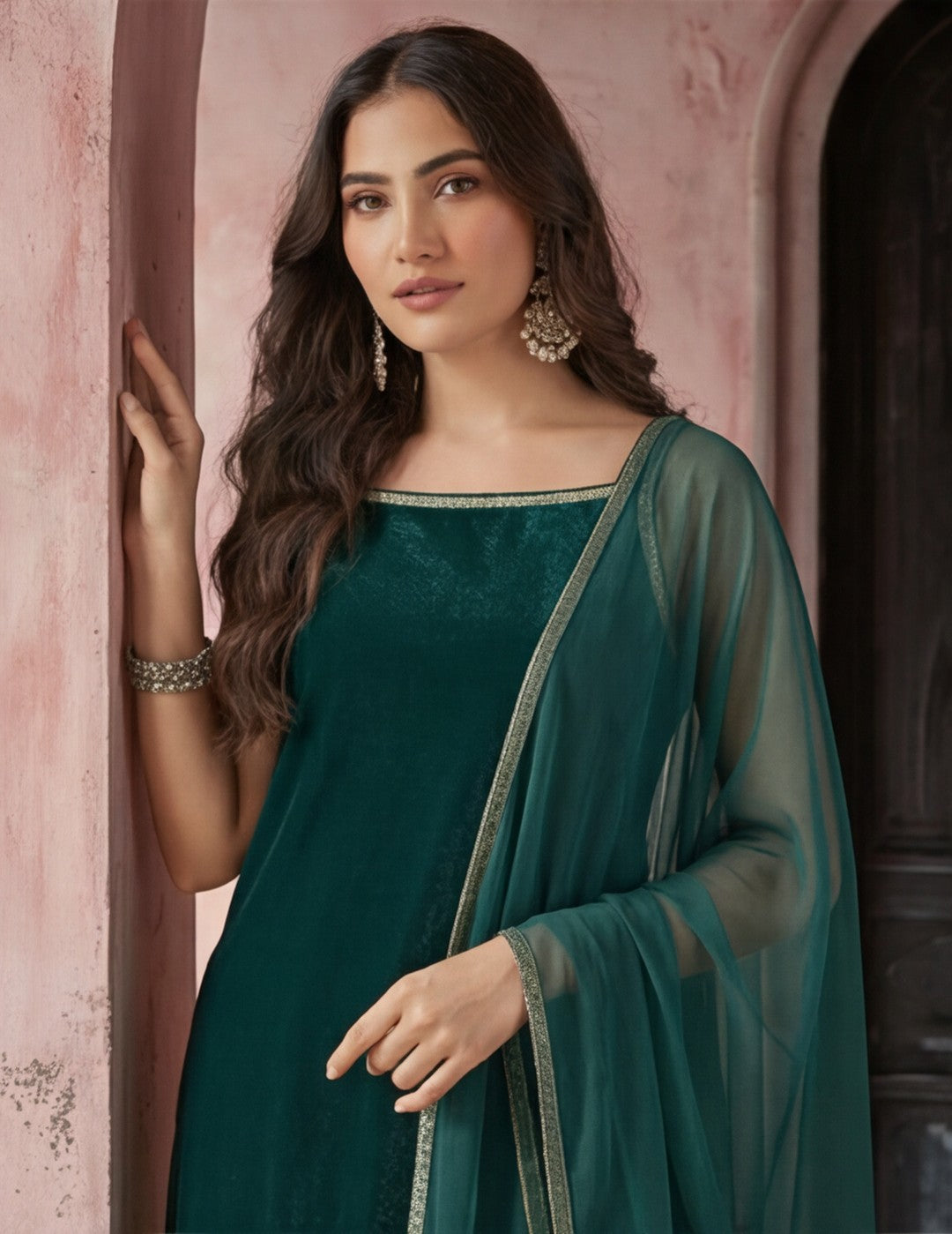 Kurta With Pant & Dupatta Ethnic Kurta Set For Women