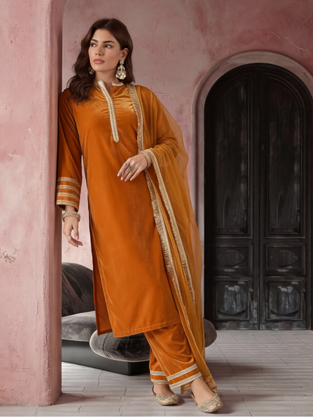 Kurta With Pant & Dupatta Ethnic Kurta Set For Women