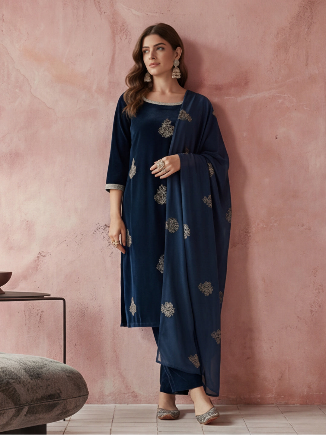 Kurta With Pant & Dupatta Ethnic Kurta Set For Women