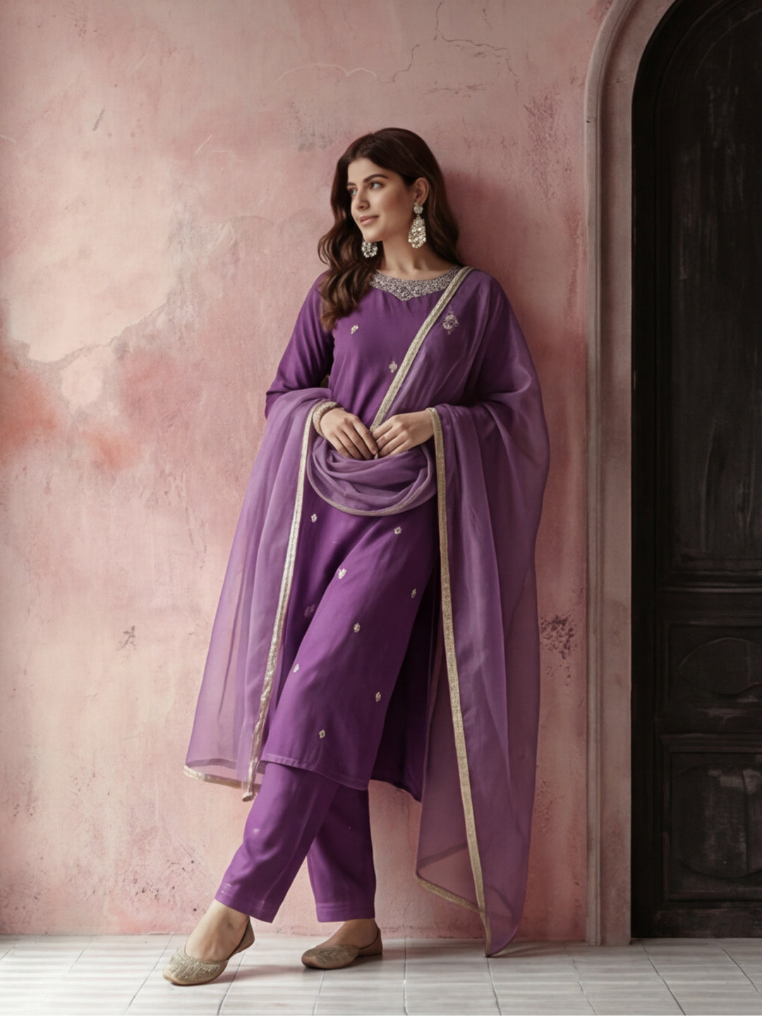 Kurta With Pant & Dupatta Ethnic Kurta Set For Women