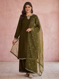 Kurta With Pant & Dupatta Ethnic Kurta Set For Women