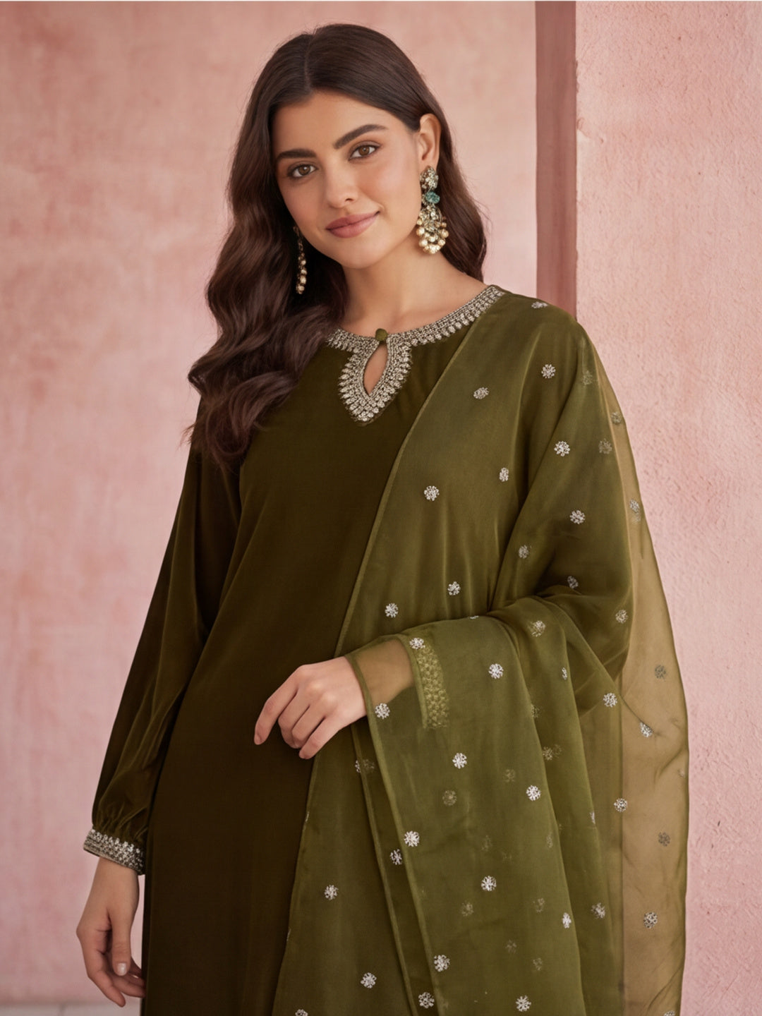Kurta With Pant & Dupatta Ethnic Kurta Set For Women