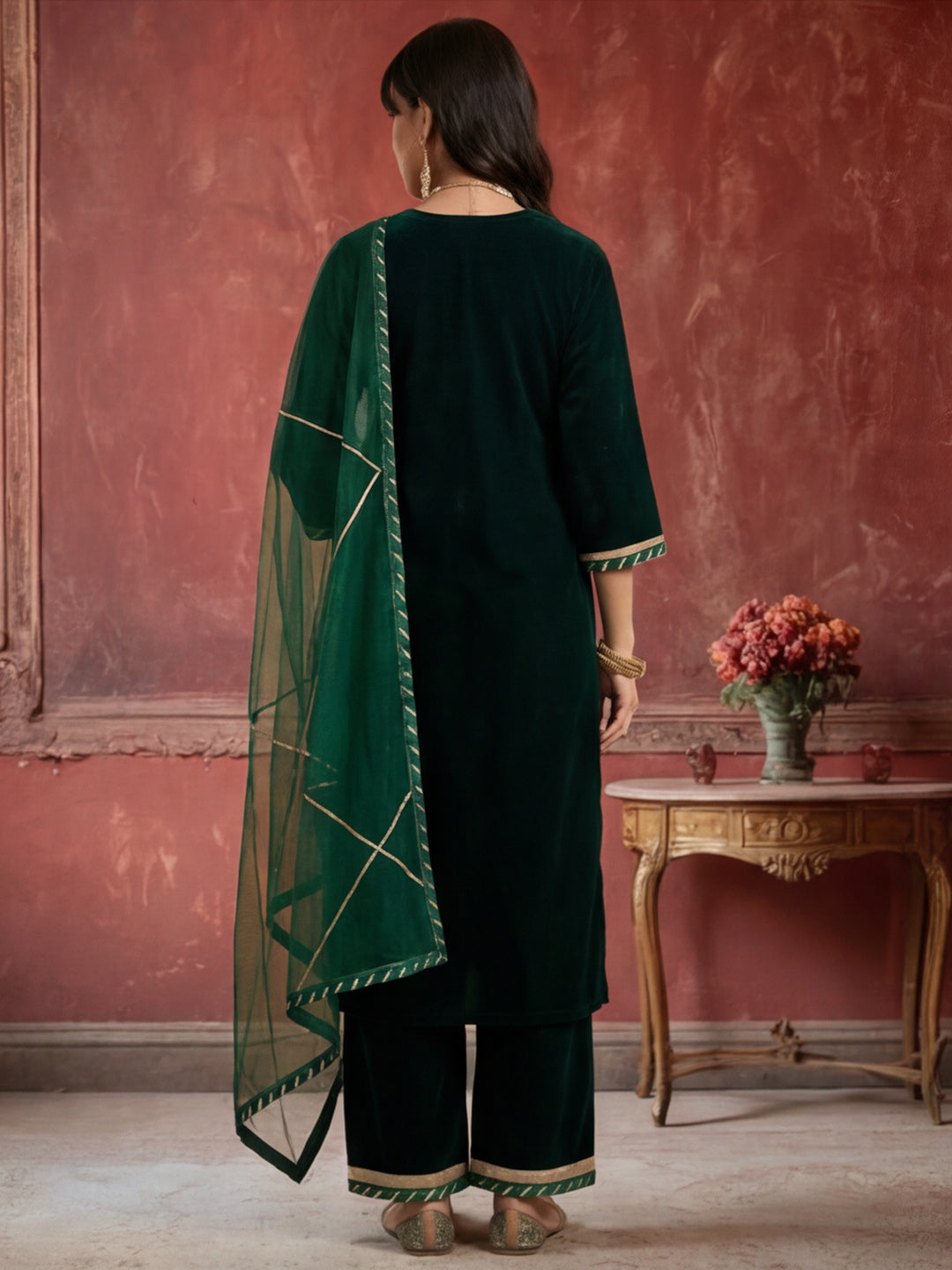 Kurta With Pant & Dupatta Ethnic Kurta Set For Women