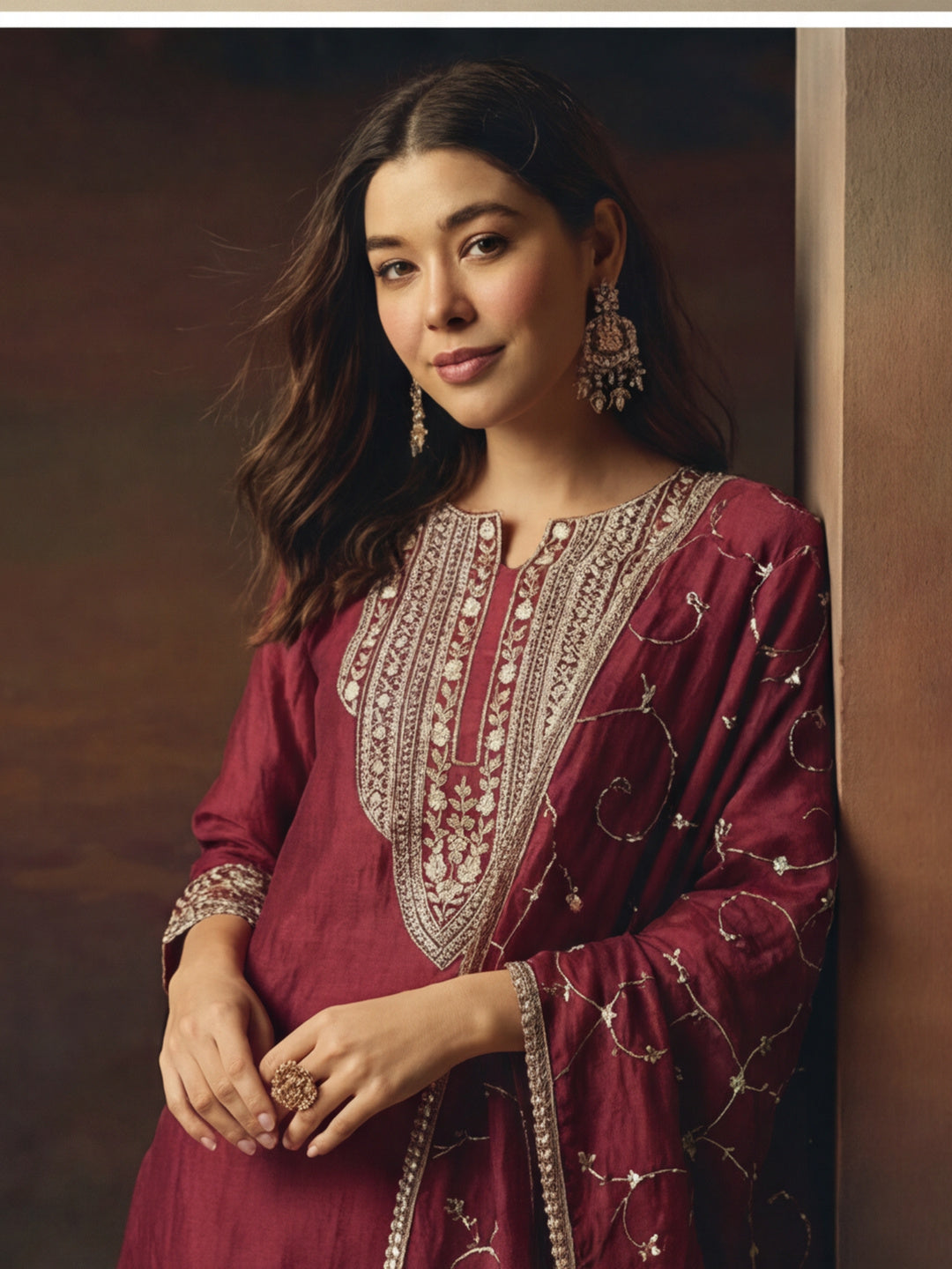 Kurta With Pant & Dupatta Ethnic Kurta Set For Women