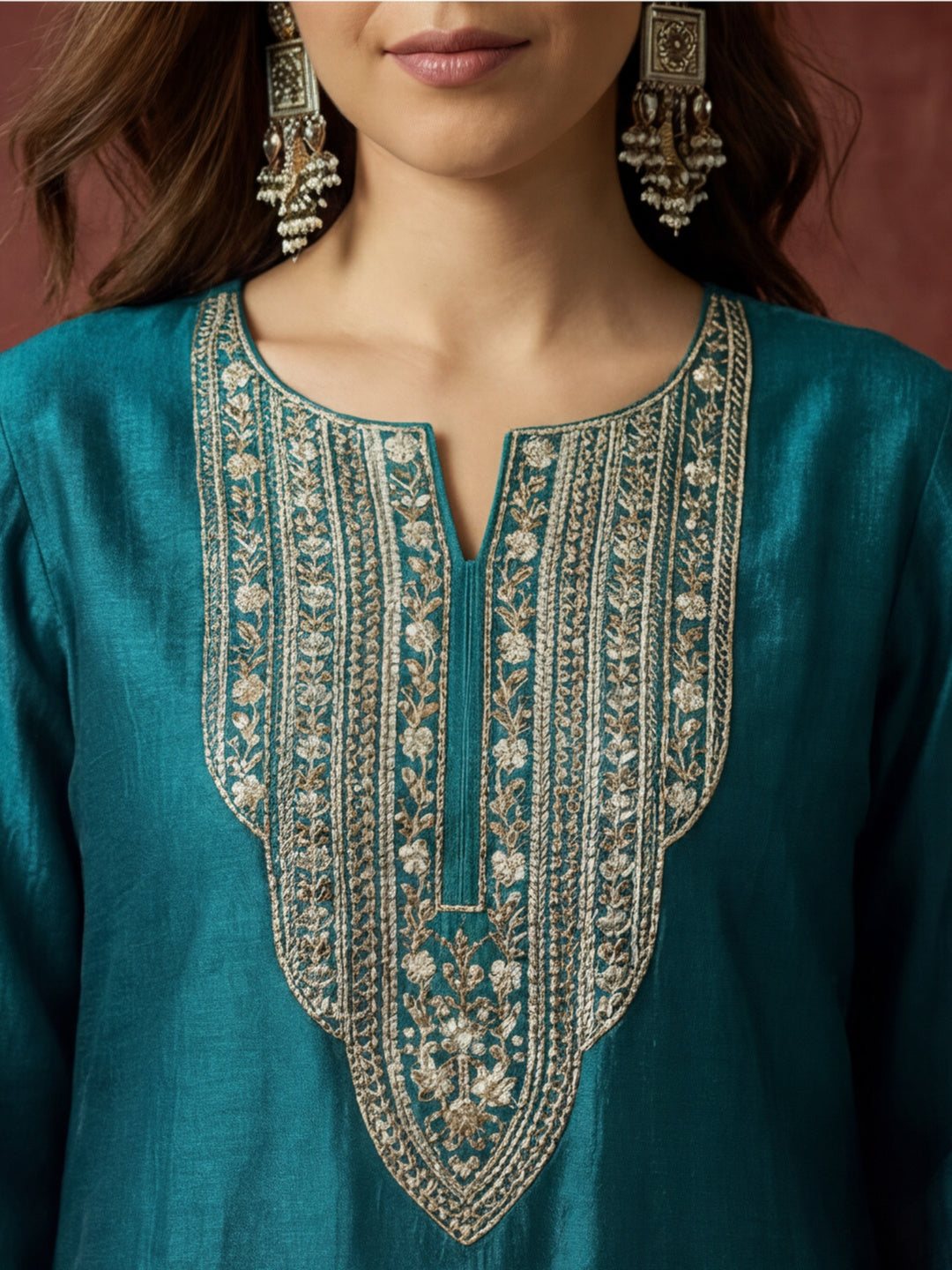 Kurta With Pant & Dupatta Ethnic Kurta Set For Women