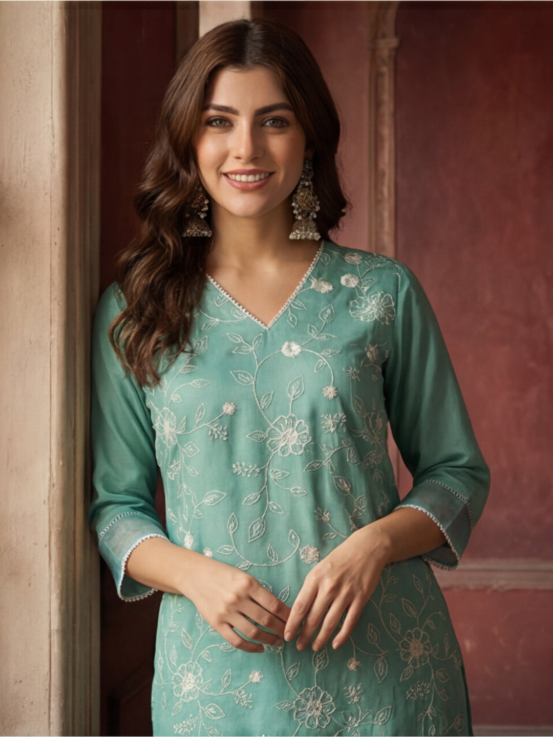 Kurta With Pant & Dupatta Ethnic Kurta Set For Women