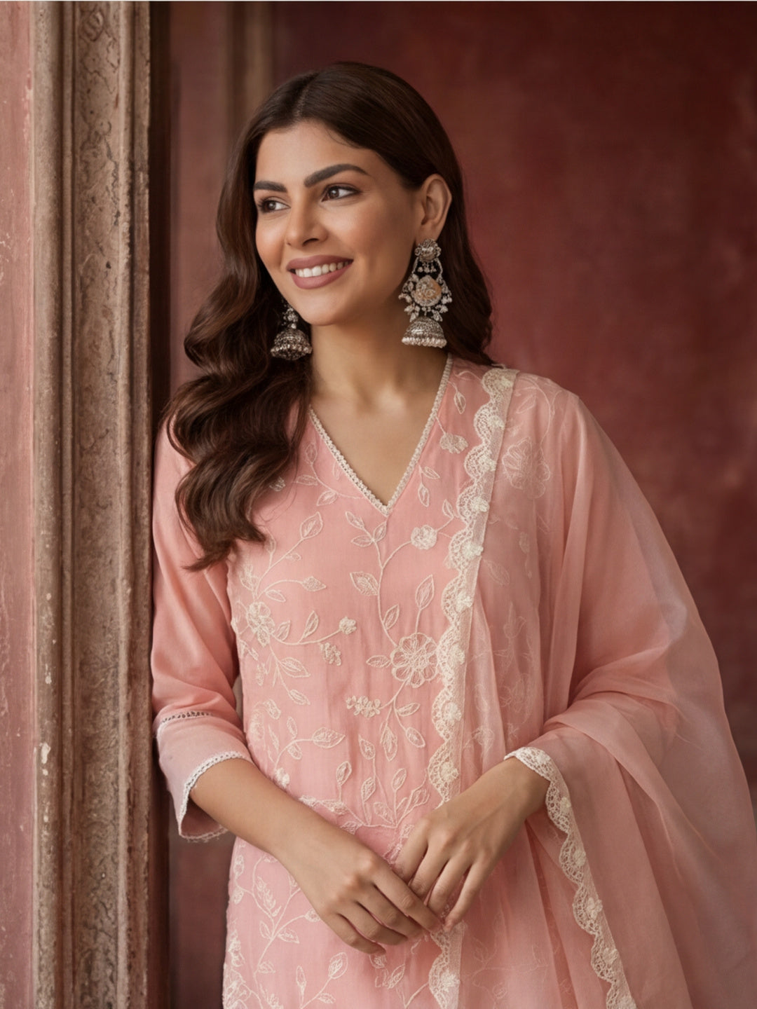 Kurta With Pant & Dupatta Ethnic Kurta Set For Women